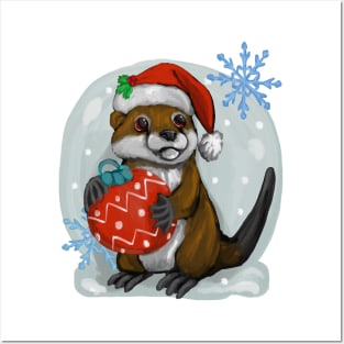 Christmas otter Posters and Art